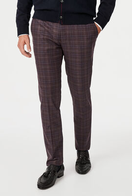Fischer Suit Pant, Burgundy Check, hi-res